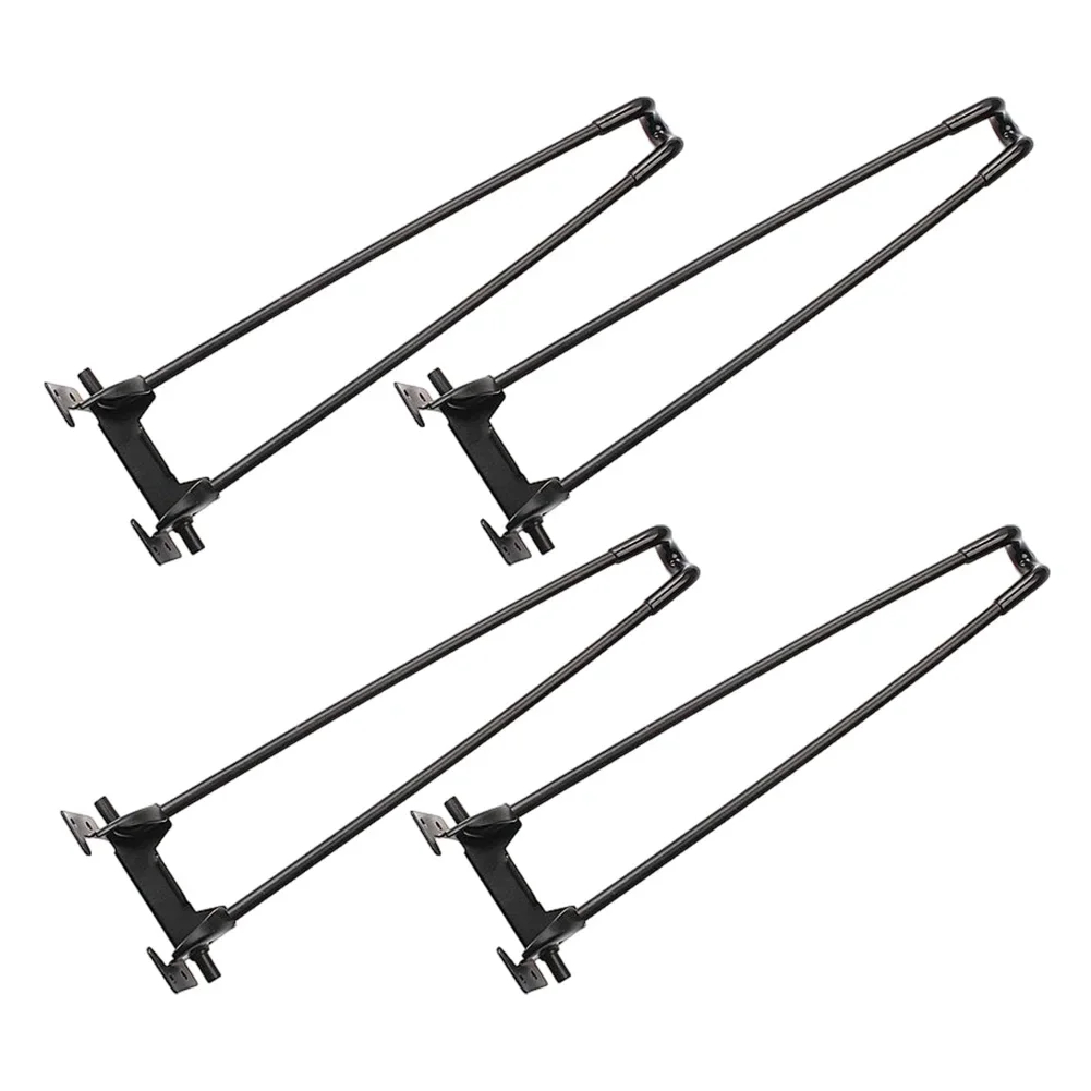 4 Pack Foldable Hairpin Table Legs Black Iron 43x10x10cm for Coffee Desk Bedside with Rubber Feet Noise Reduction