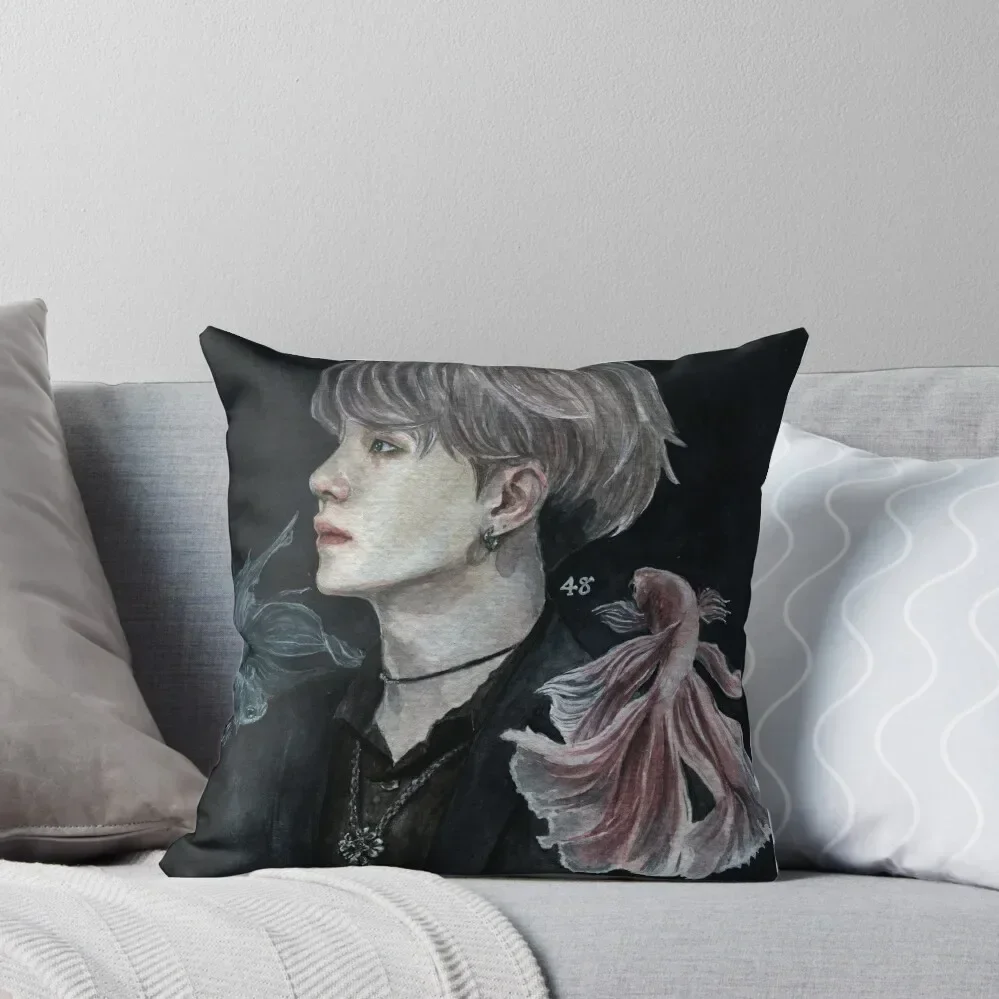 Yoongi x fishies Throw Pillow Christmas Covers For Cushions pillow cover christmas autumn pillowcase Decorative Cushions pillow