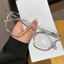Transparent Myopia Glasses Women Men Anti-Blue Light Square Minus Diopter Eyewear Optical Spectacle Eyeglasses Lentes Ópticos