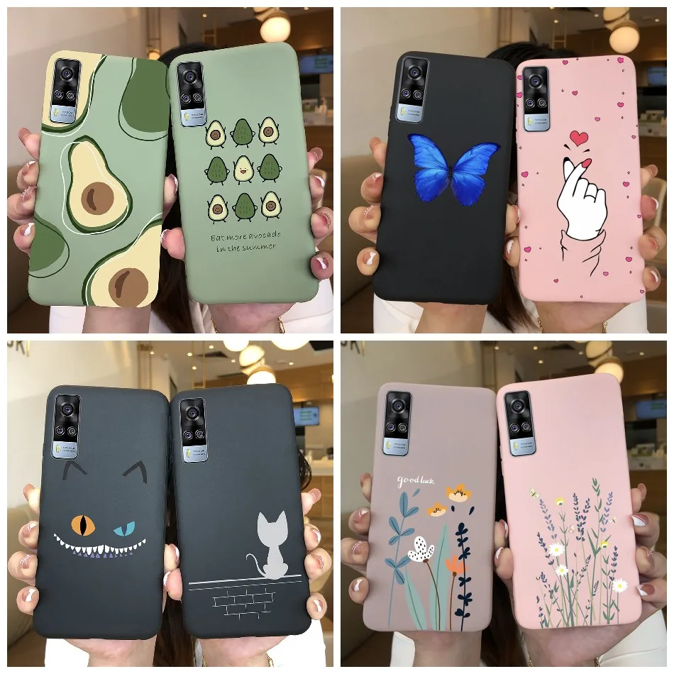 For Vivo Y51 2020 December Case Soft silicone Back Cover Butterfly Avocado Daisy Fundas For Vivo Y 51 2020 December Phone Cases