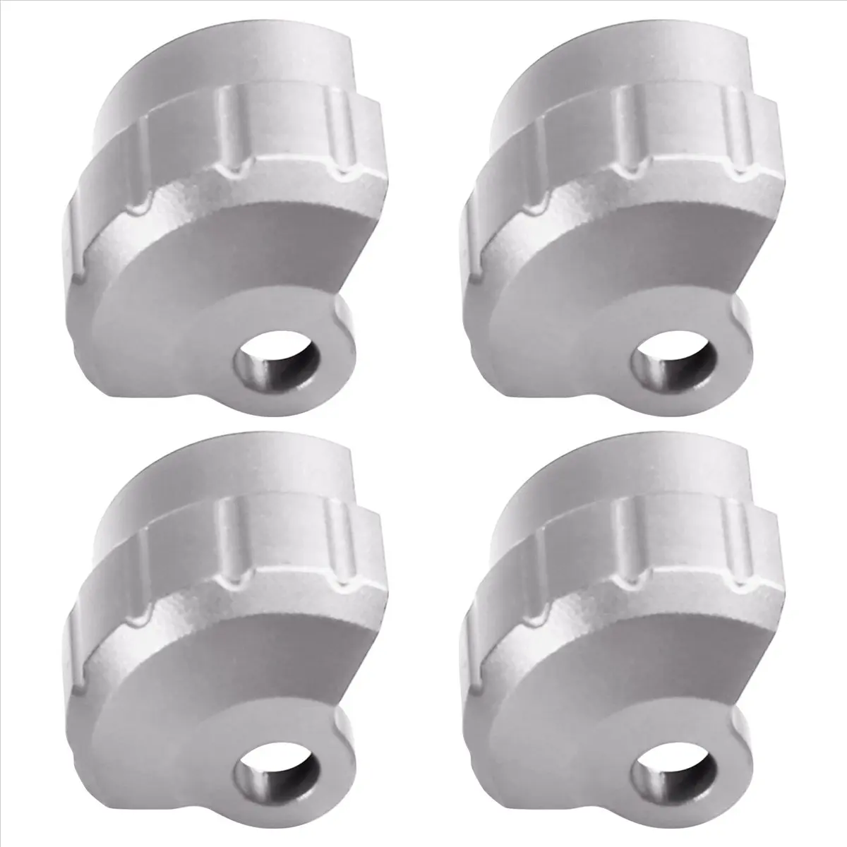 (A30I] 4pcs Metal Shock Cap Protector Protection Cover for 1/7 1/8 RC Car Upgrade Parts Accessories Silver