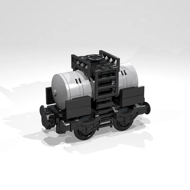 Modèle de voiture de ville MOC, briques de construction, Mini voiture-citerne grise à 4 roues, technologie modulaire, cadeaux de vacances pour enfants, jouets à assembler, costume