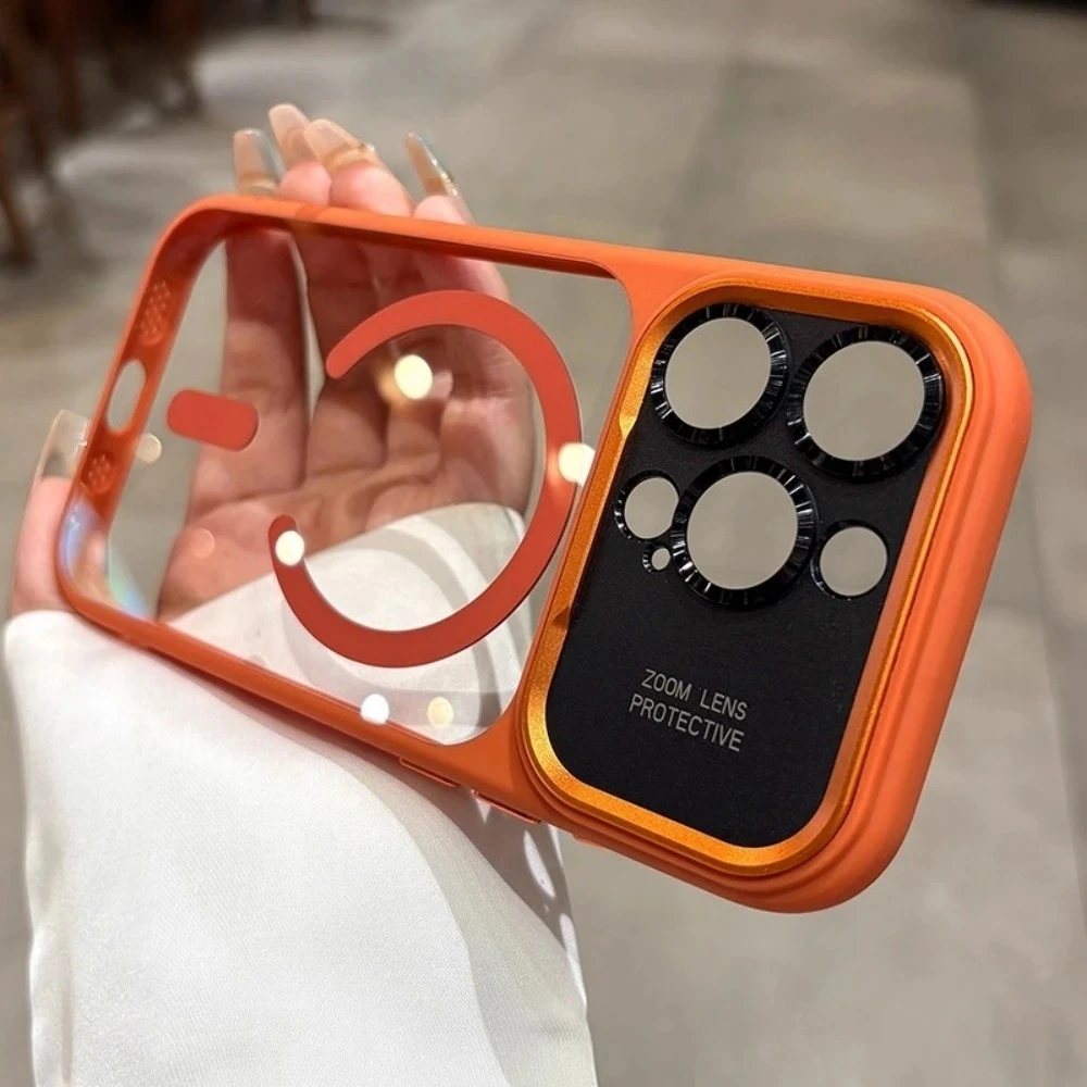 

Transparent magnetic camera case for iPhone 17 16 15 14 Pro Max 17AirMagsafe protective case