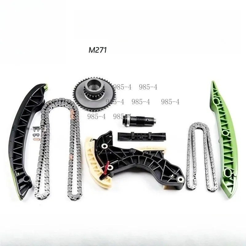 Engine Timing Chain Kit with Intake & Exhaust Camshaft Adjuster, Fit M271