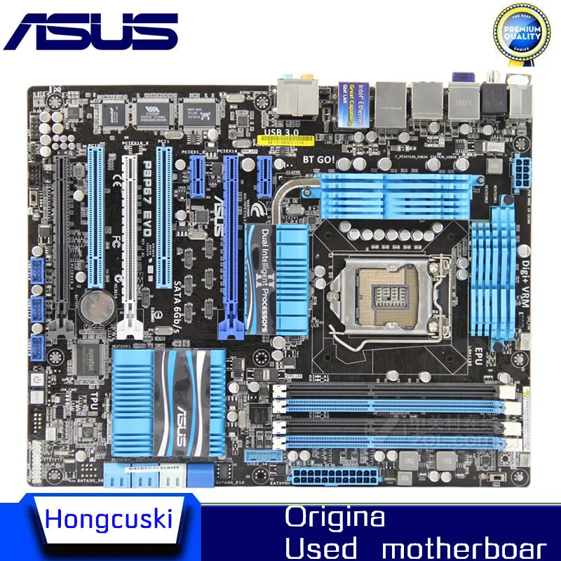 สําหรับ ASUS P8P67 EVO P67 เมนบอร์ดต้นฉบับ DDR3 LGA 1155 บอร์ด 32GB USB2,0 USB3.0 SATA3.0 เมนบอร์ดเดสก์ท็อป