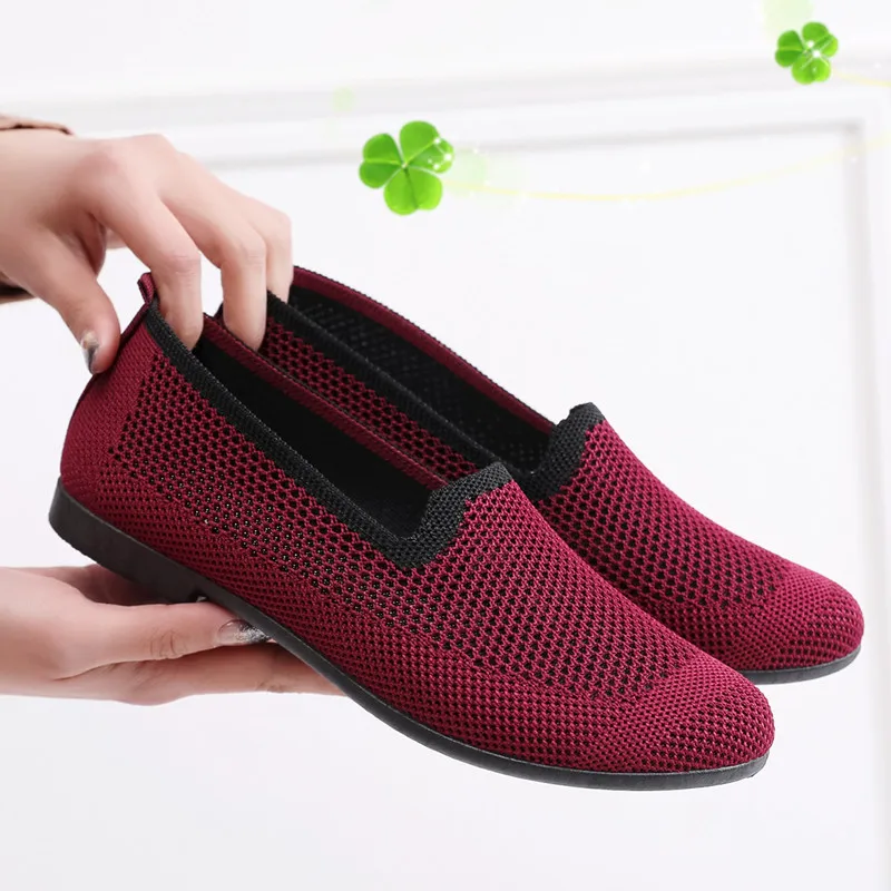 

Women's Breathable Mesh Slip-On Shoes, Lightweight Casual Walking Flats Comfortable Soft Sole Loafers for Daily Wear & Office