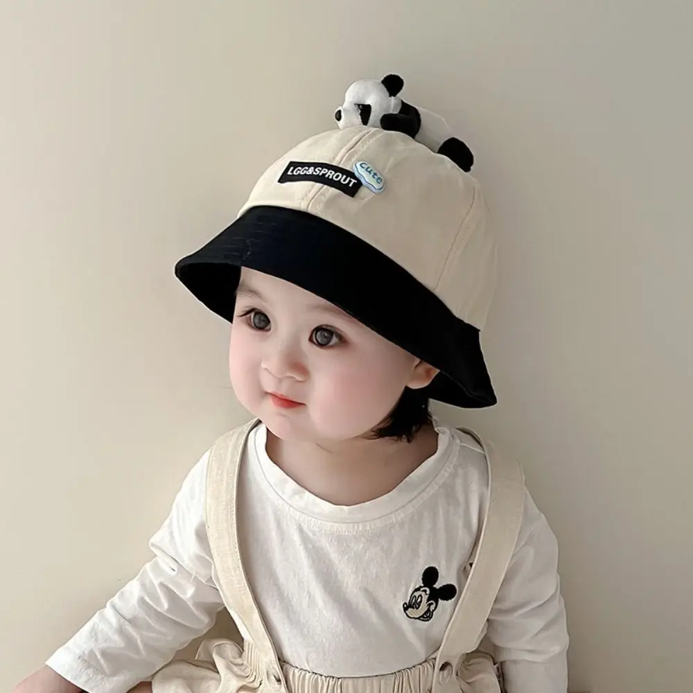 

Spring Summer Cute Panda Bucket Hat Outdoor Baby Fisherman Cap Boys Girls Children Sun Hat for Kids