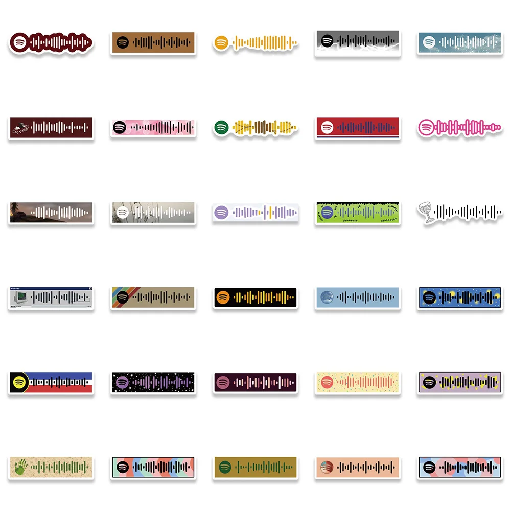 Música colorida Notation Sticker para crianças, DIY, telefone, laptop, bagagem, skate, decalques de grafite, diversão, 10 pcs, 30 pcs, 68pcs