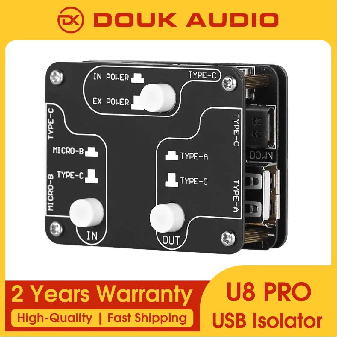 Douk Audio U8 PRO HiFi USB 2.0 Isolator 480Mbps Audio Noise Eliminator Filter ADUM3165 for DAC