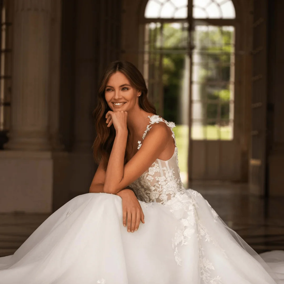 تول السباغيتي الأشرطة فساتين الزفاف الكلاسيكية يزين عارية الذراعين ألف خط بوهو رداء دي ماري المرأة الجنية الزواج فستان طويل