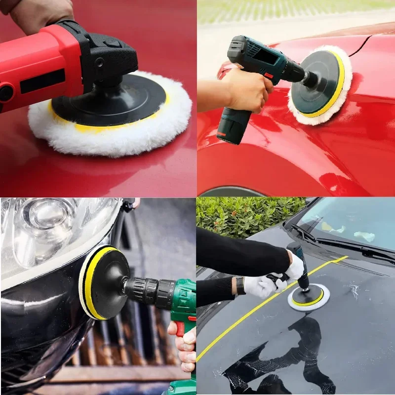 Auto Polijsten Pad Kit Auto Waxen Spons Schijf Wiel Boor Buffing Kit Professionele Auto Verf Zorg Buffing Pads 3/4/5/6/7 Inch