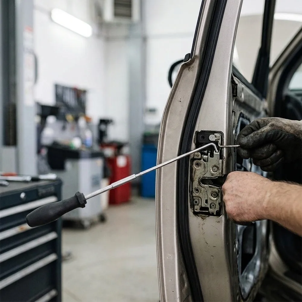 Automotive Tool for Removing Door Handles from Lock-Free Doors Ergonomic Shape Steel Build for Repeated Workshop Use