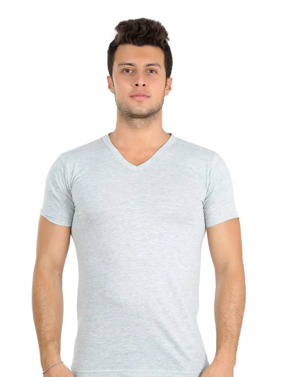 Fashion line-atleta peinado con cuello en V para hombre, 65602