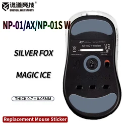 UnusualWaySports Mouse Skates VAXEE NP01SV2 NP01s E1 Wireless AX Cambered Surface PTFE Anti Collapse Magic Ice Black Silver Fox