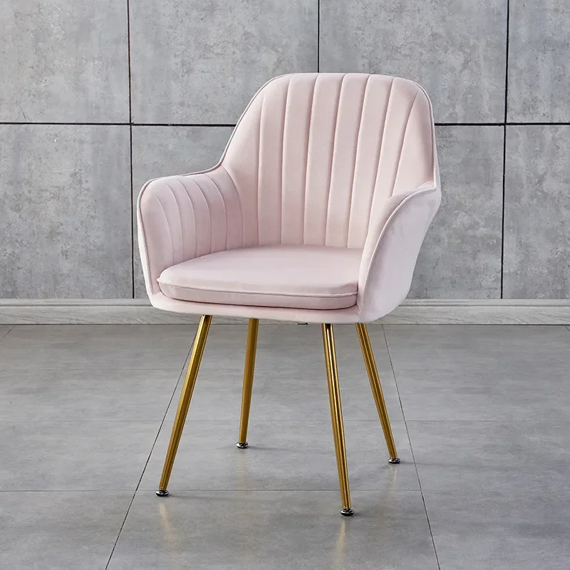 for Nordic Light Luxury Dining Chair Household Velvet Stool Internet Celebrity Negotiation Reception Conference Back Chair