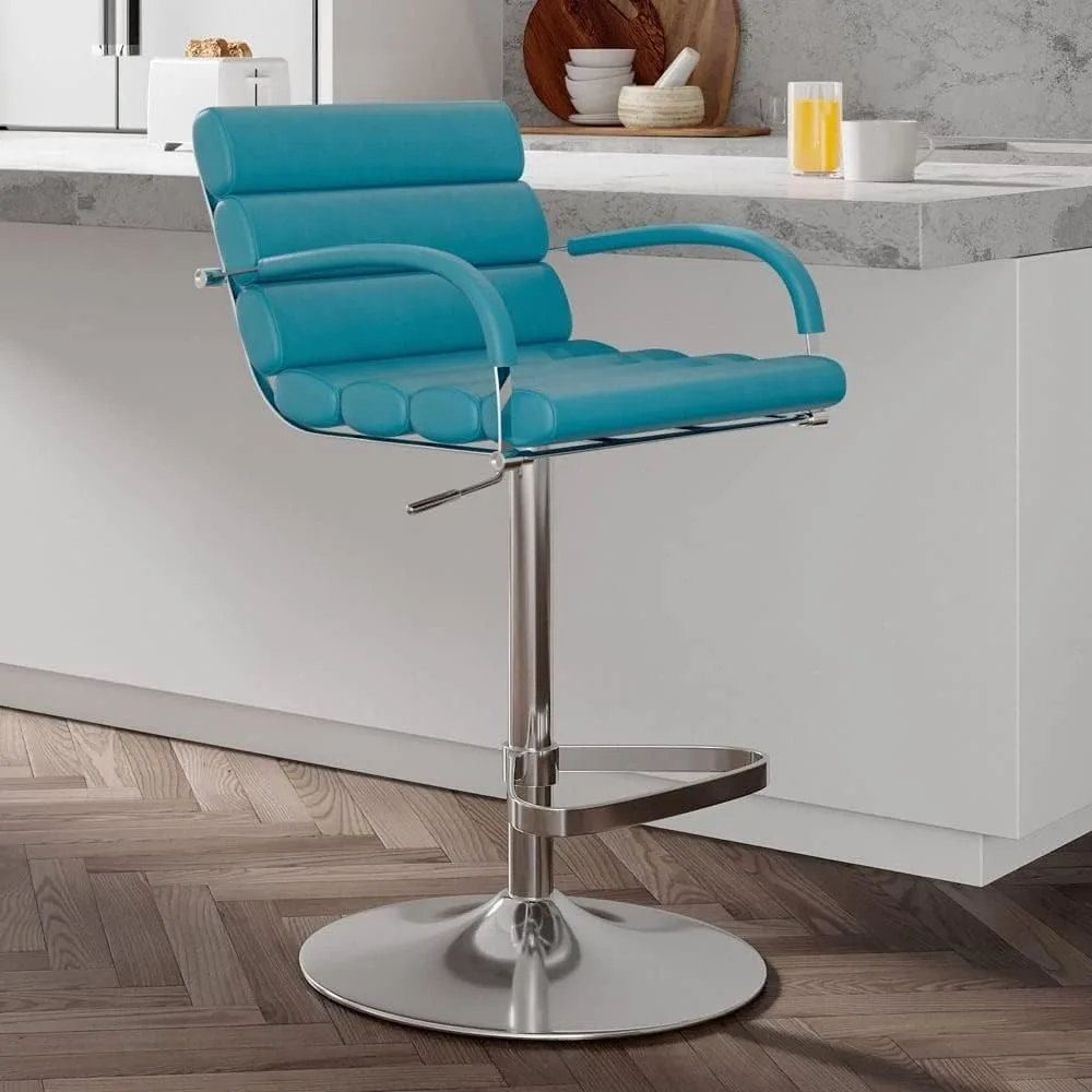 

Ego Adjustable Height Swivel Bar Stool with Chrome Base - Teal