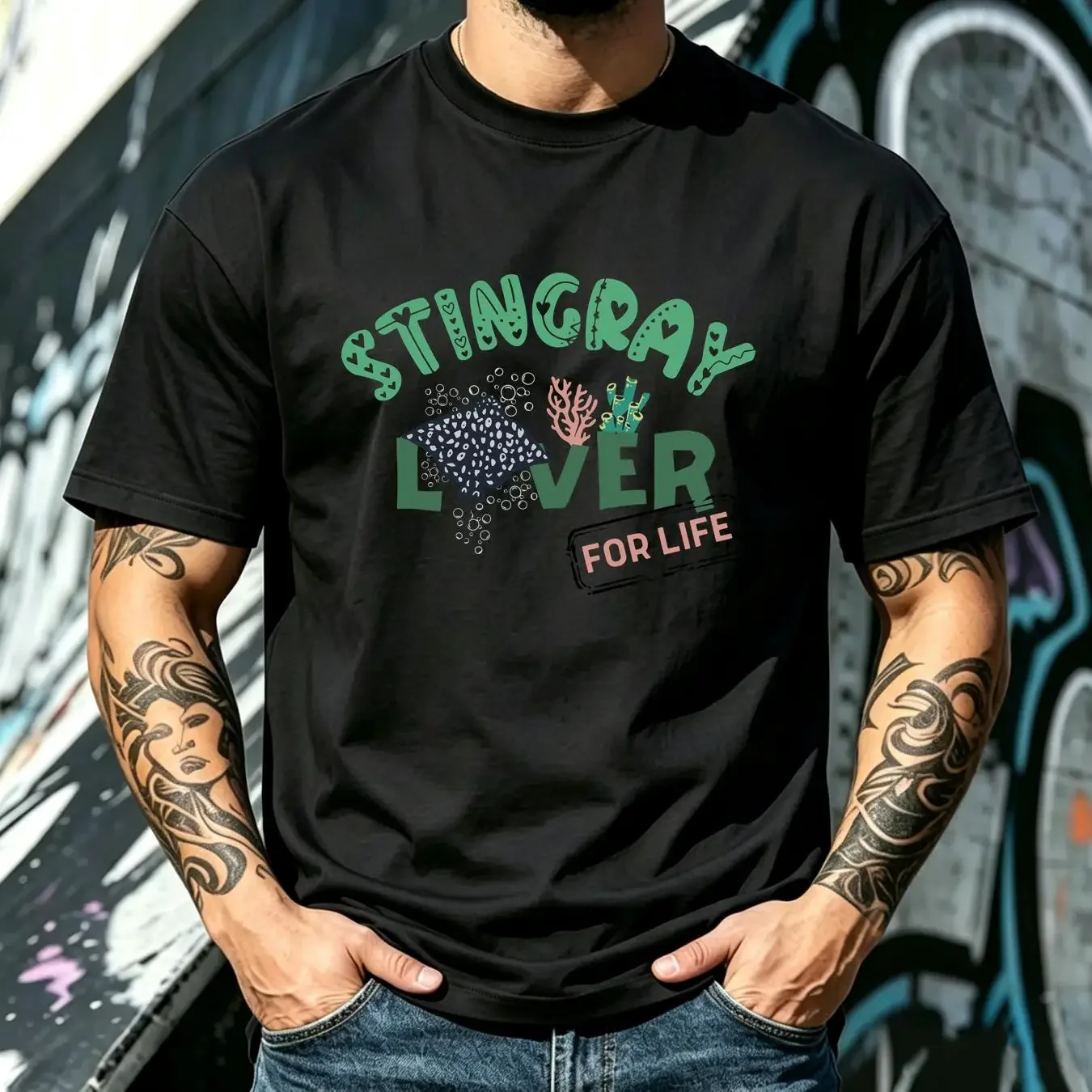 washed T Shirt Stingray Funny lover Marine Biologists Mother's day gift Best friend Animal long or short sleeves vintage