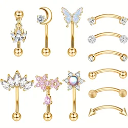 Drperfect 1pc ze stali nierdzewnej Rook Piercing biżuteria pierścień do ust chrząstki Daith powierzchni przekłucie Tragus biżuteria pierścionki do brwi