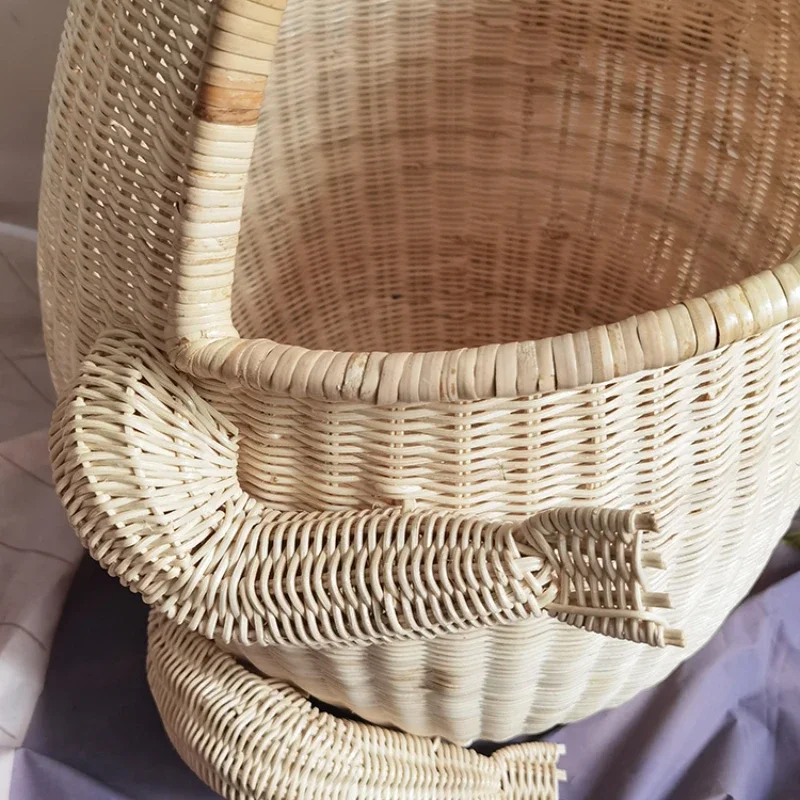 Cesta de toallas de ratán natural, almacenamiento creativo para hoteles, casas de familia, exquisito diseño de rana, práctico organizador de juguetes, bask versátil