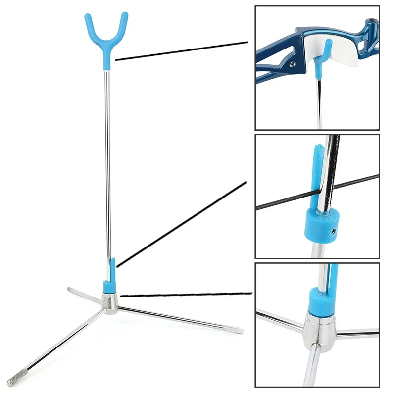 1pc Recurve Bow Stand Adjustable Detachable Portable Kick Stand Shooting Archery Training Hunting Bow Holder