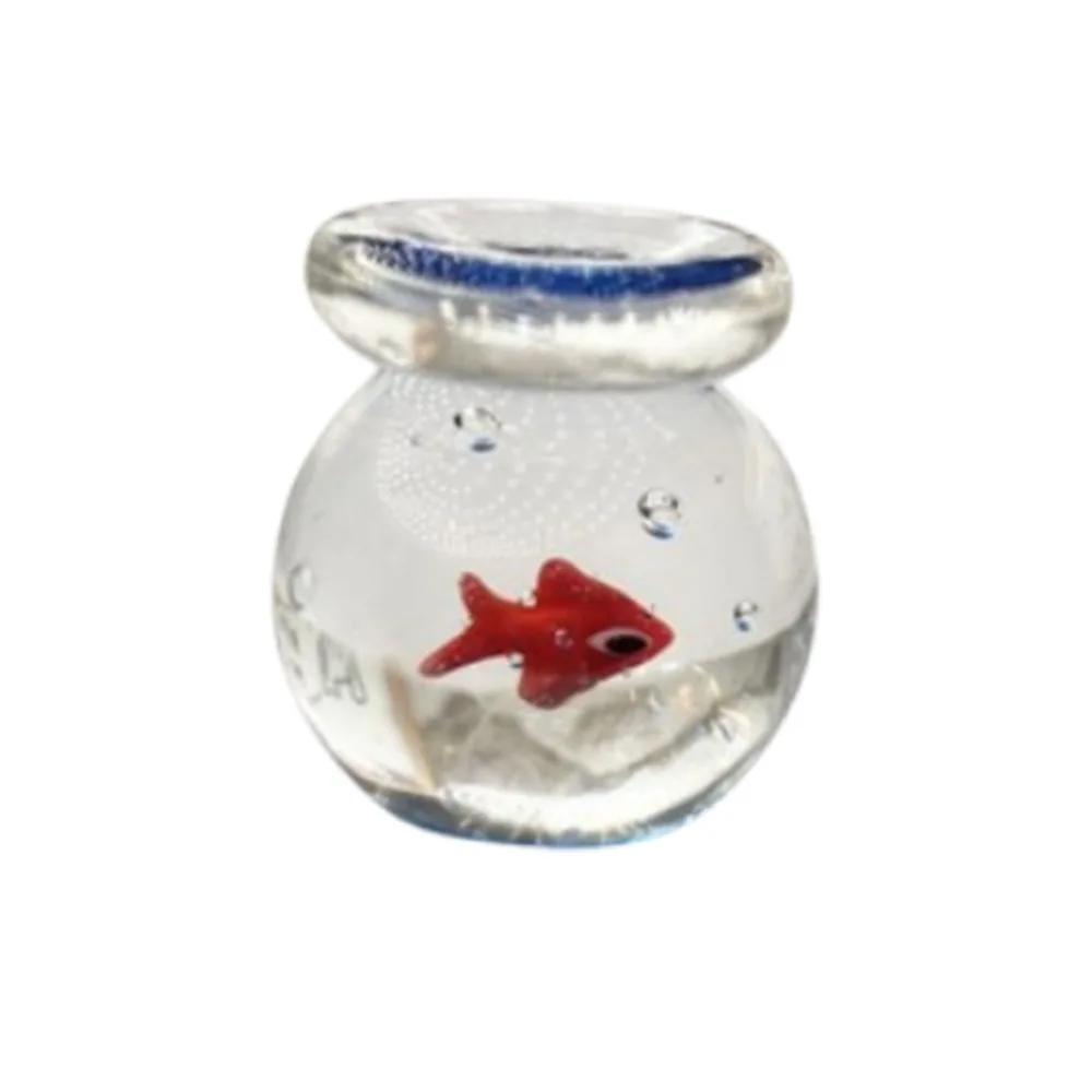 

Creative Mini Glass Fish Tank Cute Transparent Aquarium Decoration Blown Glass Vibrant Colors Desktop Ornament Home Ornament