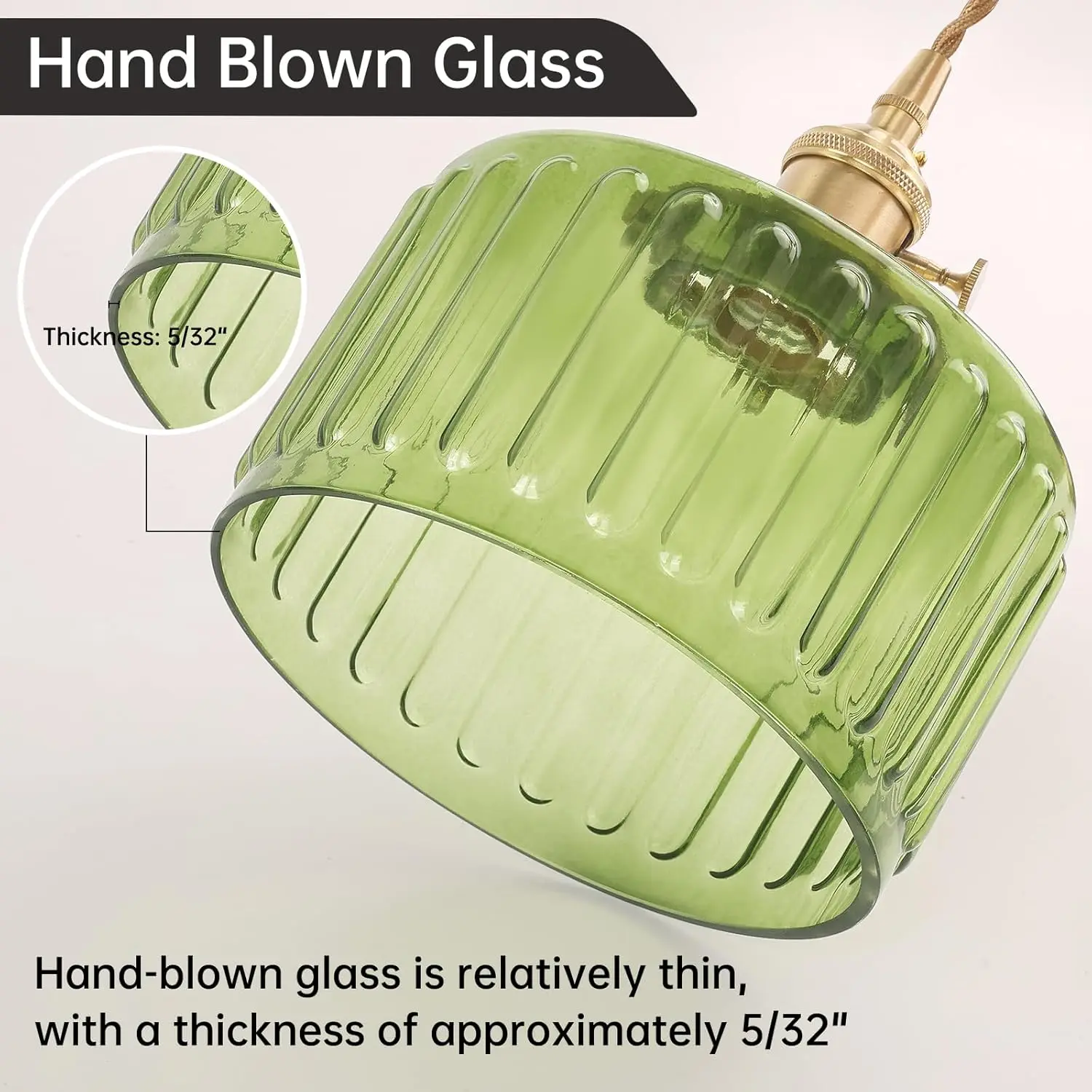Modern Home Decoration Hanging Striped Glass E27 Pendant Light Suitable for Indoor Lighting in Living Rooms, Dining Rooms, Etc