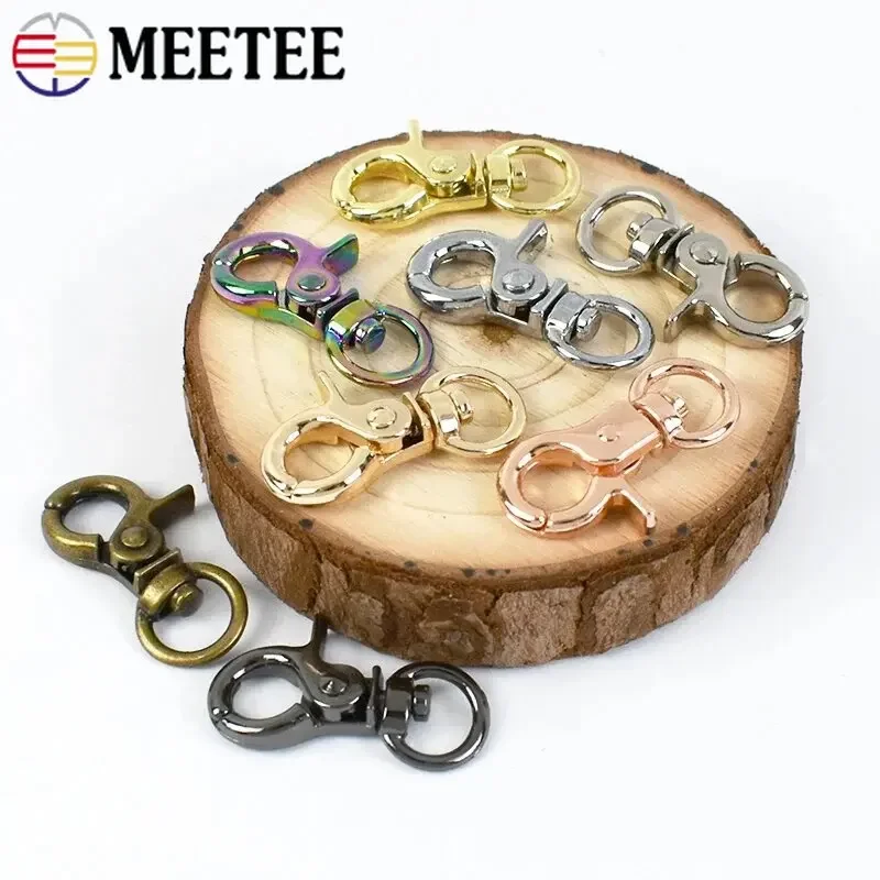 5/10/20/30Pcs 10mm Meetee Women Purse Metal Buckles Keychain for Bags Swivel Lobster Clasp Carabiner Clips Snap Ring Accessories