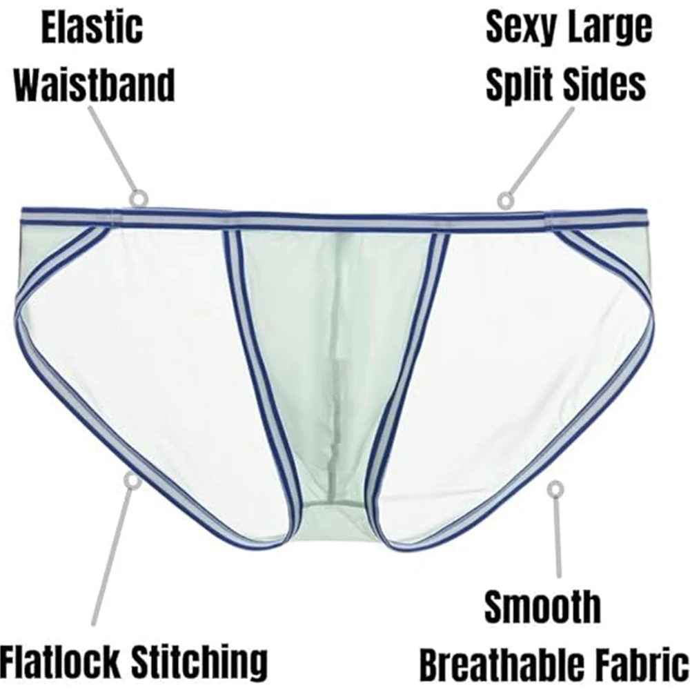 ZONBAILON Mens Mesh Sexy Sheer See Through Boxer Briefs Bulge Enhancing Pouch Trunks Underwear M L XL 2XL