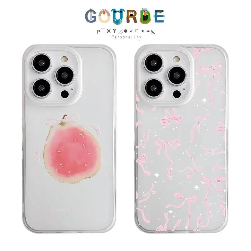 

Gourde Simple fruit Phone Case Clear Frosted Case for Iphone 16 15 14 12 13 11 Pro Max 7 8 Plus XS XR Xs Max IPhone Casing