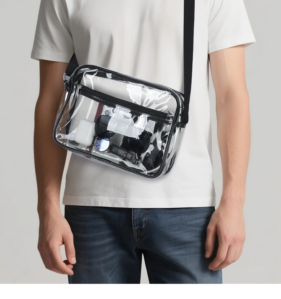 TINYAT Damen-Umhängetasche aus PVC-Material, transparent, wasserdicht, leicht, Umhängetasche, Konzert, Stadionveranstaltungen, Patry, Brusttasche – Detail 10