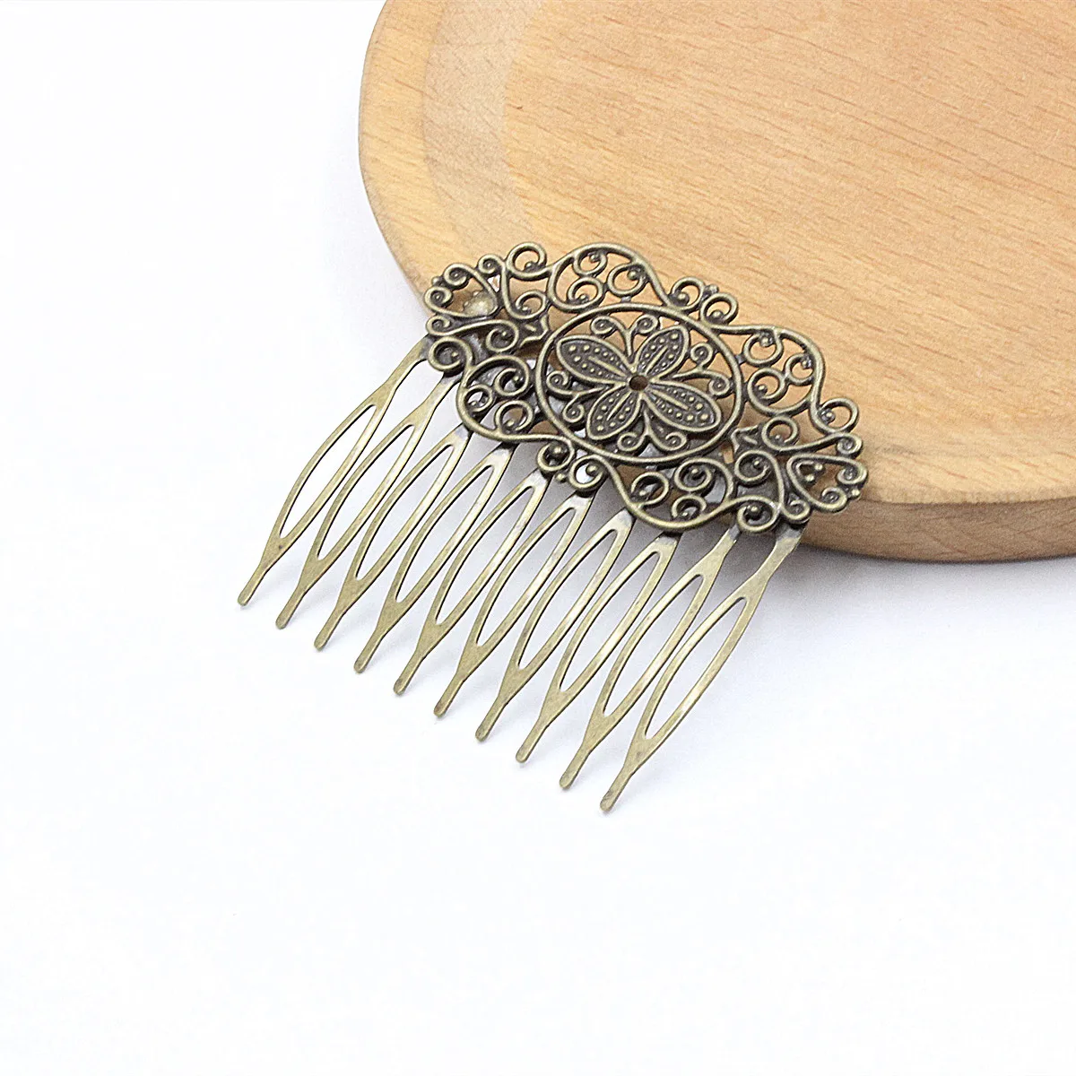 Copper Fashion Hair Snap Clips Accessories Symmetrical flower Women Head Hairgrips Barrettes Headdress 56x57mm 1PC K06328