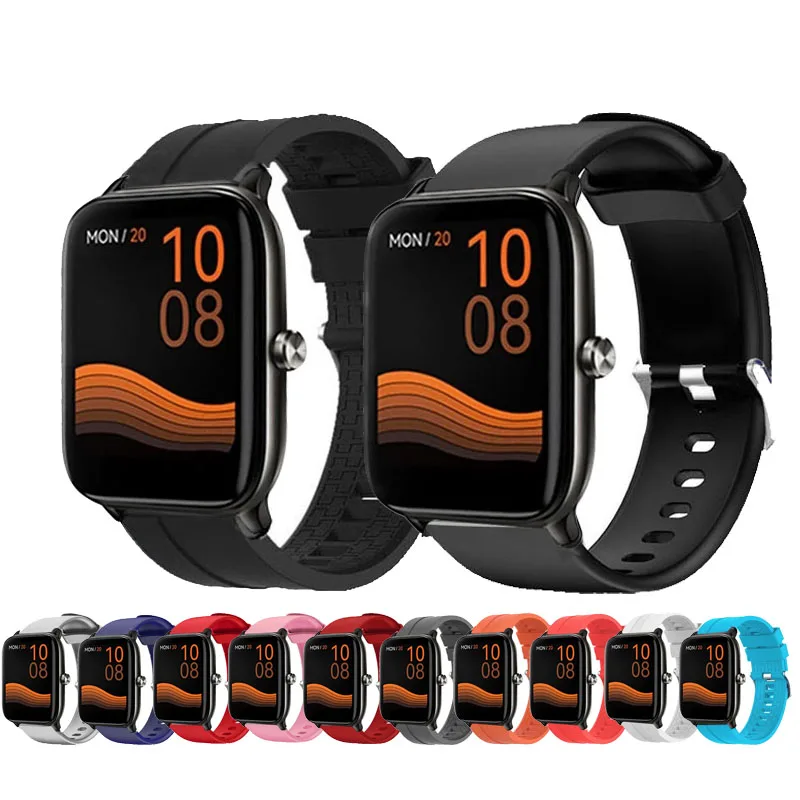 Pulseira para Haylou, pulseiras de silicone para relógio, pulseira para GS4 Plus, RS3, LS02, LS04, LS05s, LS10, LS12, GTS RT, RT, 20mm, 22mm