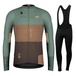 KBORA Autumn Pro Team-Men's Cycling Clothing Set, Long Sleeve Jersey, Mountain Bike Uniform, Leggings  maílllot ciclismo hombre