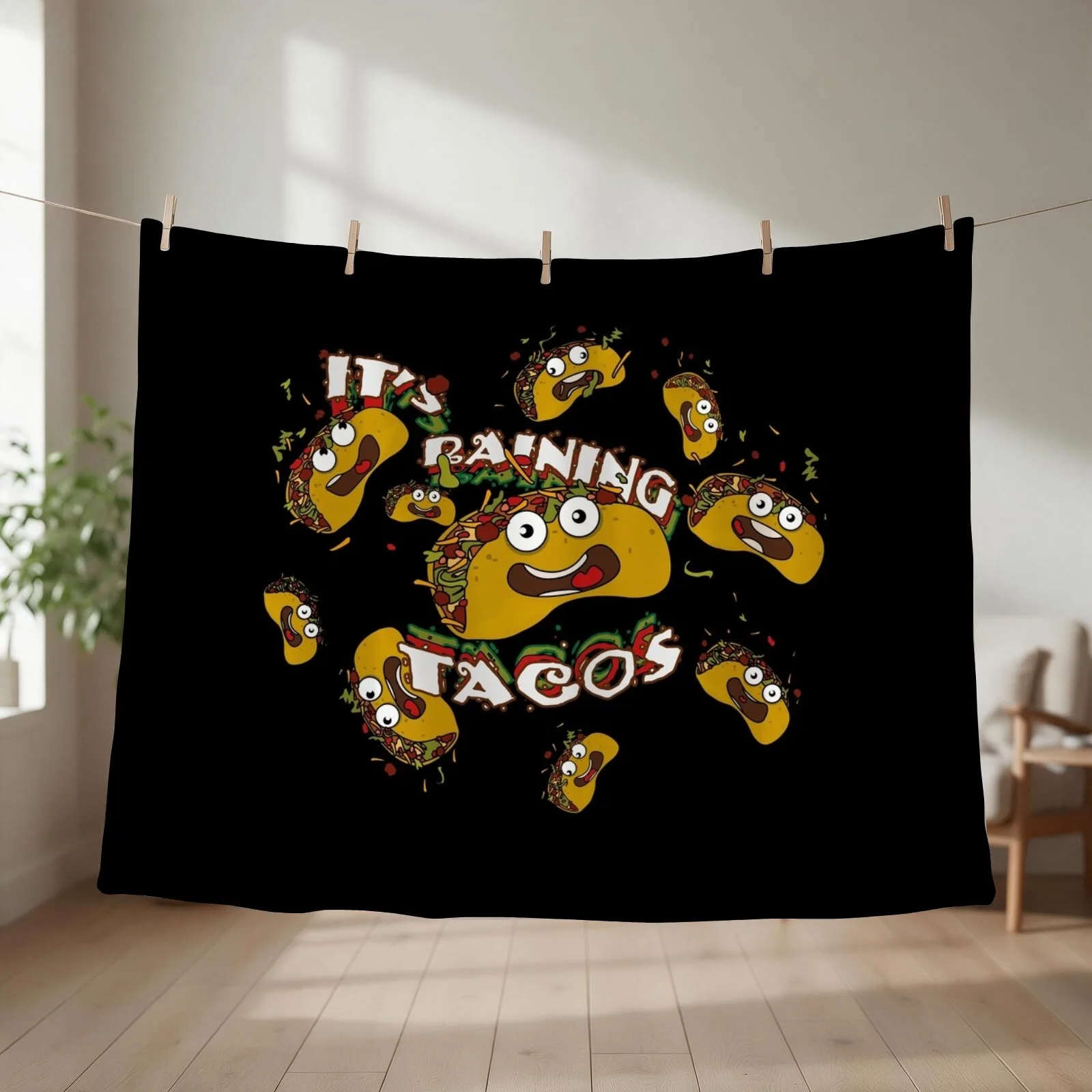 It's Raining Tacos Throw Blanket couch cozy soft plush fuzzy picnic outdoor blanket