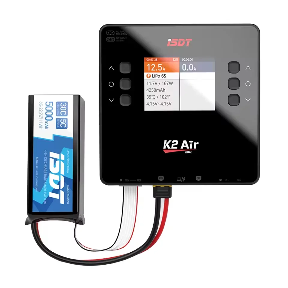 ISDT K2 AIR K2AIR AC200W / DC500W Dual Channel Smart Fast Charger ISDLink Controller 1 sold byAerial Photography S... (4.9 | 5,0