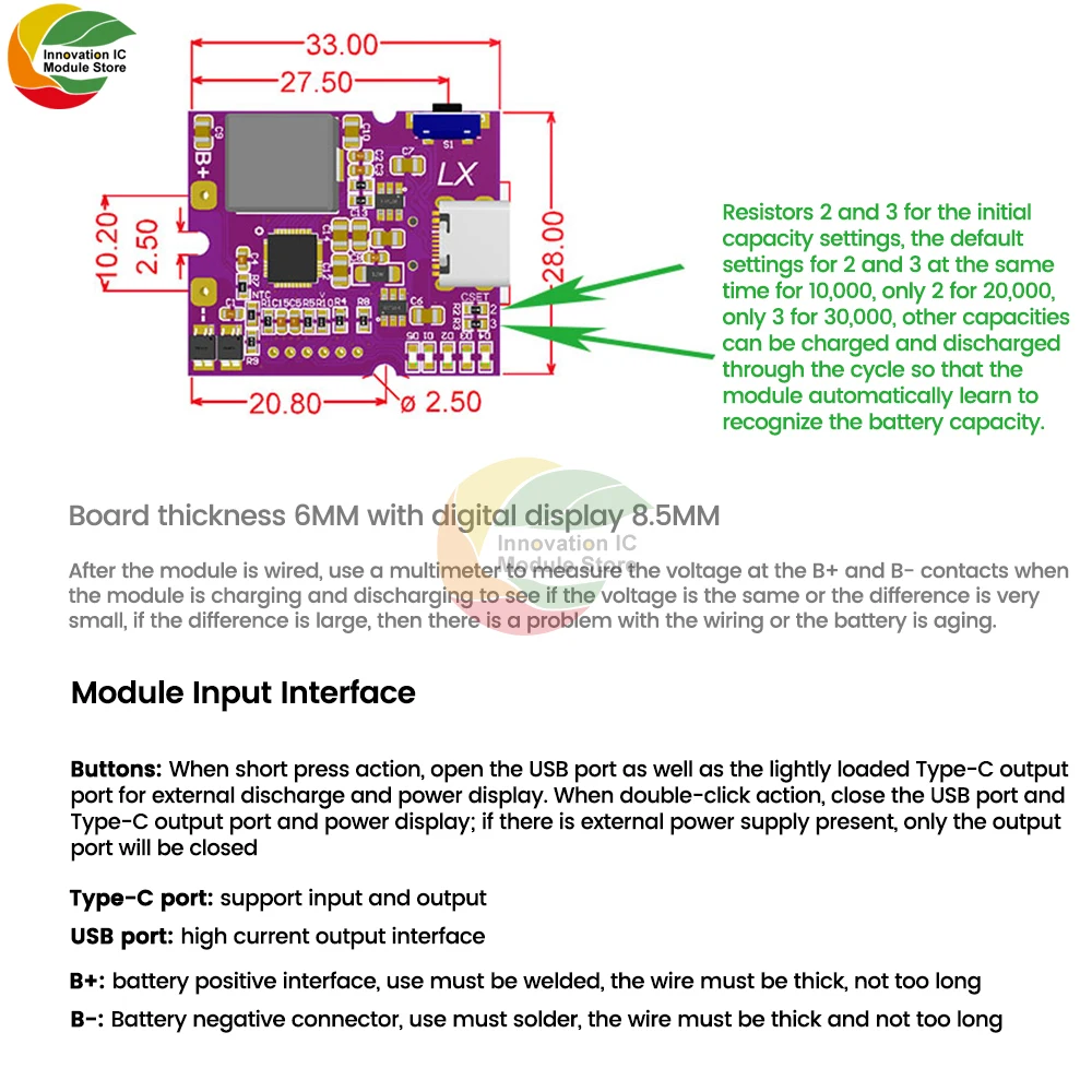 Mini Model 22.5W Charging Treasure Two-way Fast-harging Mobile Power Module Circuit Board DIY Motherboard Sets of Materials