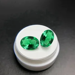 Pretty Emerald Green Oval Cut VVS Loose Gemstones Multiple Sizes for Jewelry Making DIY Ring Pendant Necklace Gemstones