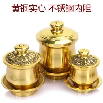 Buddhist Supplies Buddha Utensils Brass Holy Grail Jinbao Tribute Cup God of Wealth Cup Guan Gong for Wine Glass