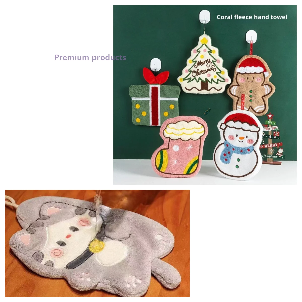 1 قطعة شجرة عيد الميلاد هدية صندوق المرجان الصوف منشفة تنظيف الملابس خرقة عيد الميلاد منشفة اليد الكرتون الزنجبيل رجل ثلج الجوارب #1