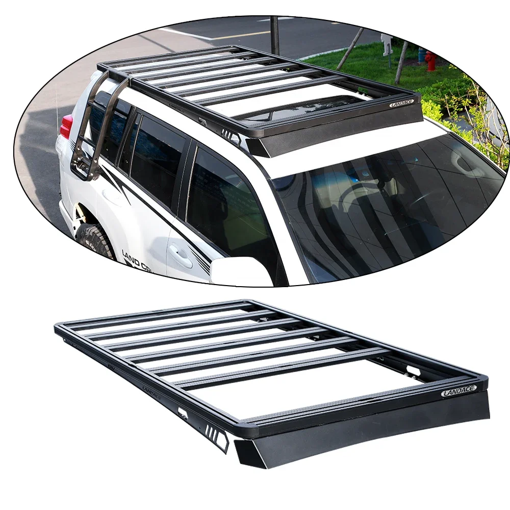 

Universal car rack roof 4X4 Aluminium black Cargo Carrier Basket Roof Rack