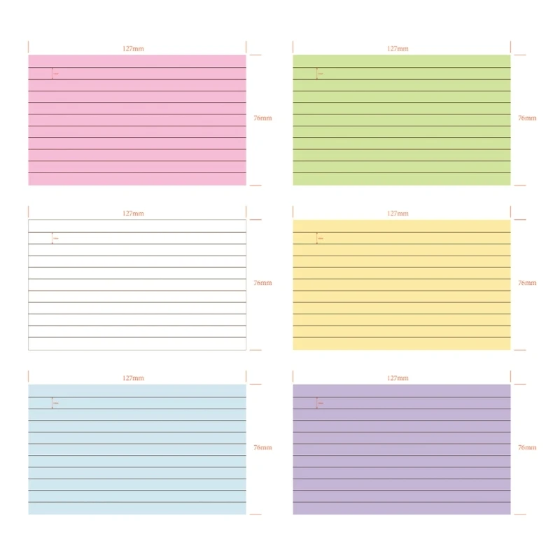 บัตรคำศัพท์ Flashcards ขนาด 3x5 นิ้ว การ์ดแบ่งกฎเกณฑ์พร้อมแท็บสำหรับทำรายการสิ่งที่ต้องทำ