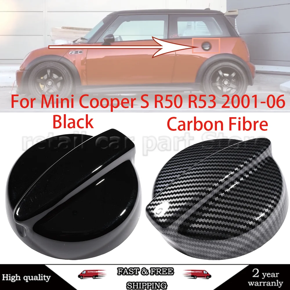 For Mini Cooper S Car Fuel Tank Cap Cover Gloss Black/Carbon Fiber For R50 R53 2001 2002 2003 2004 2005 2006