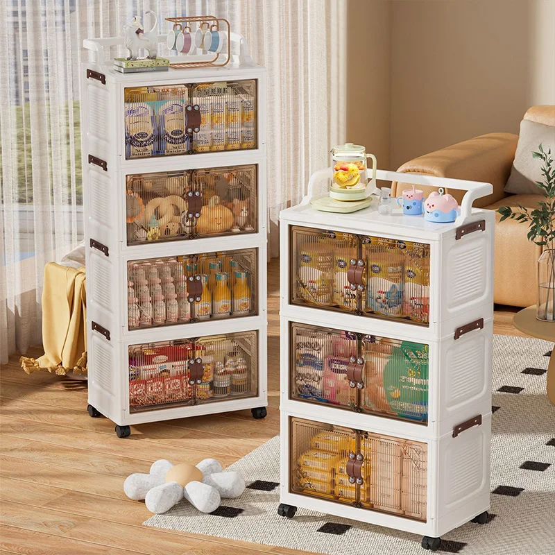 Foldable Home Storage Cabinet for Bathroom And Kitchen Multi-layer Floor-standing Shelf Desktop Organizer for Living Room Gap