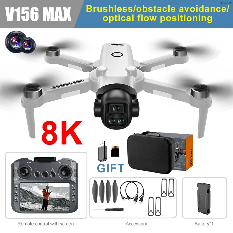 V156 Max Drone 8K Professional Drone With Camrera Remote Control With Screen Brushless Obstacel Avoidance Drone For DJl Mavic 4