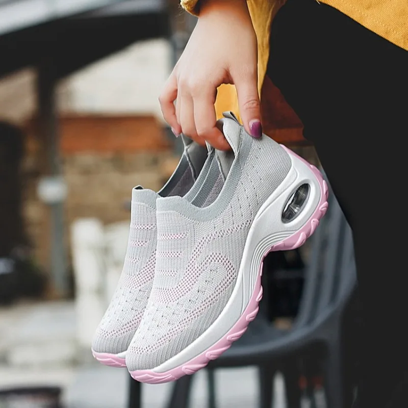 

Women's Shoes New Breathable Mesh Shoes Air-cushioned Sport Running Shoe Fashion Wedge Sneakers for Women Tennis Training Shoes