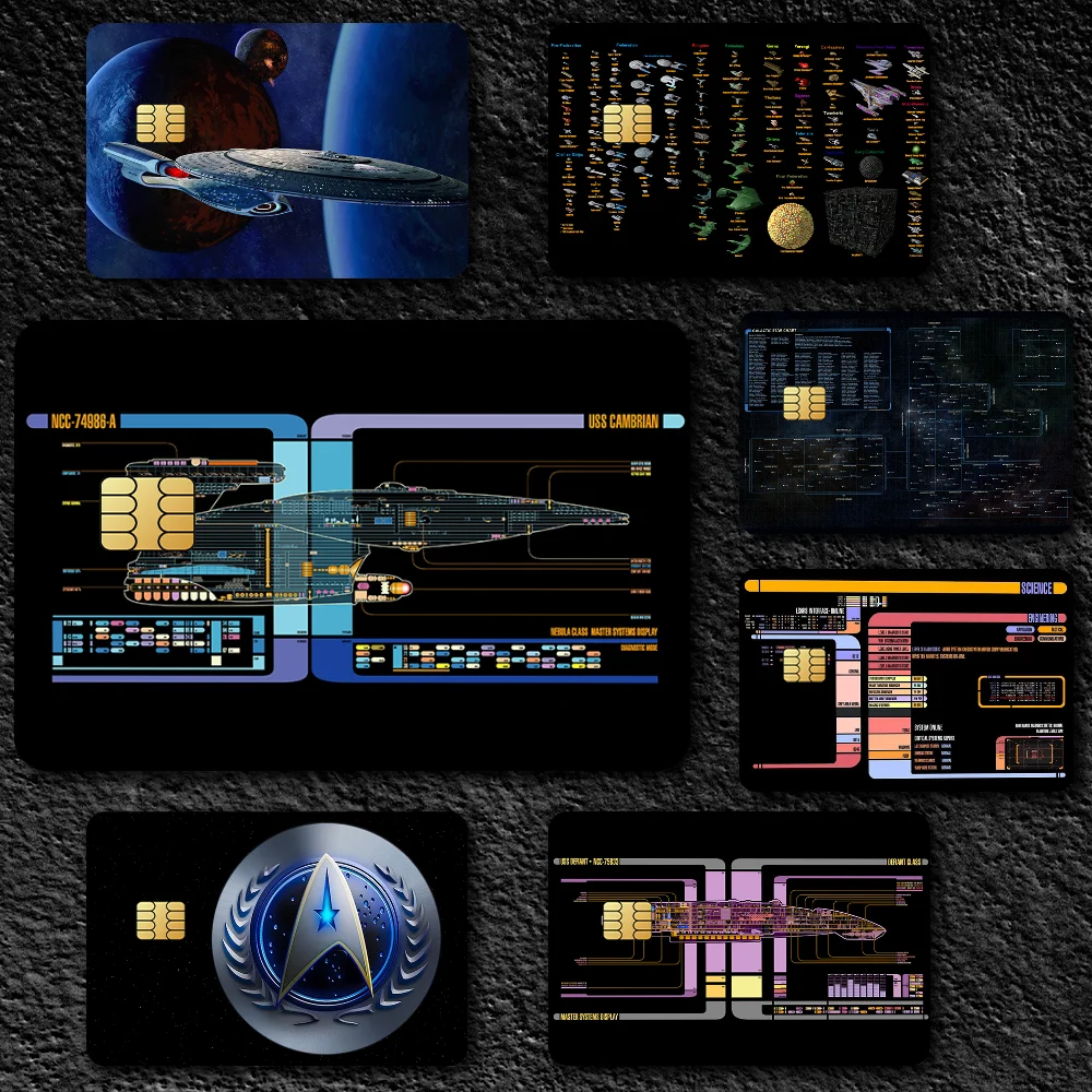 Fashion Cool S-Star T-Trek Film Skin Cover Credit Card Stickers 4PCS Debit Front Decoration Bank Bus Pass Waterproof