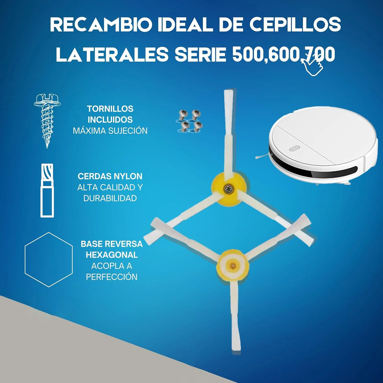 4 قطعة فرشاة جانبية مناسبة لآي روبوت رومبا 500 600 سلسلة 510 530 532 540 545 550 560 562 564 570 580 600 620 630 614 650 692 694