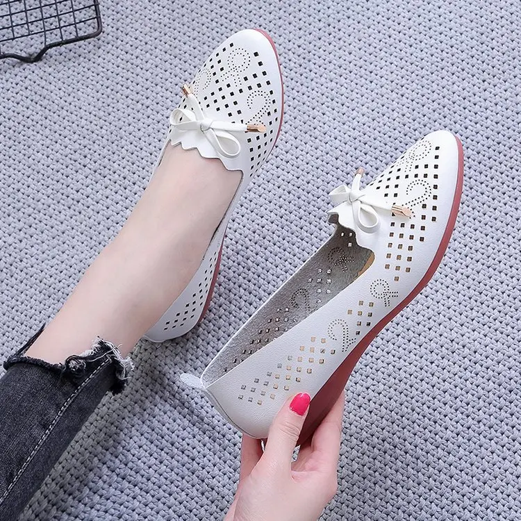 Women's Fashion Summer Sandals Soft Bottom Beach Hollow Casual Shoes breathable ladies Flat shoesxku7