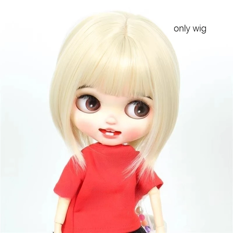 

Doll's Wig Fit To Head Circumference 25-27.5cm Blyth Doll Short Hair with Bangs Toy Dress Up Play House Doll Accessories,No Doll