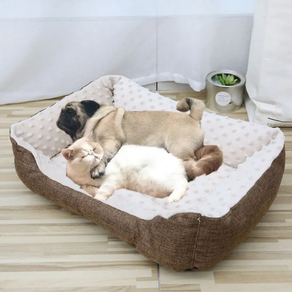 Winter Warm Dog Bed Soft Pet Sofa for Small Medium Large Cats Dogs Plush Dog Nest Mat Pet Sleeping Beds Puppy Kneel Pet Supplies